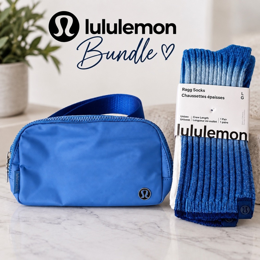 NWT Lululemon Blue Belt Bag & Ragg Crew Socks Bundle Unisex